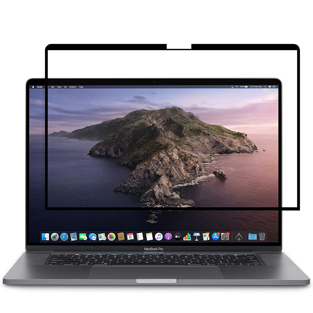 New 2 in 1 Bezel Screen Protector Anti-Glare With Anti-Blue Light for Apple Macbook New Air Pro 13 14 16 M1 M2 Max Chip